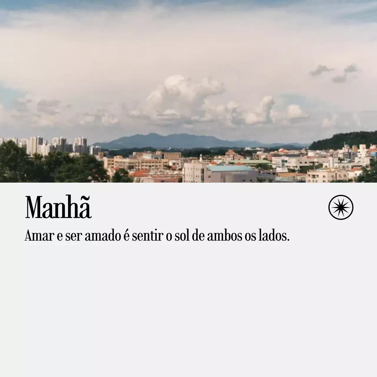 Notas escritas à mão com fotografias de paisagens e texto emotivo