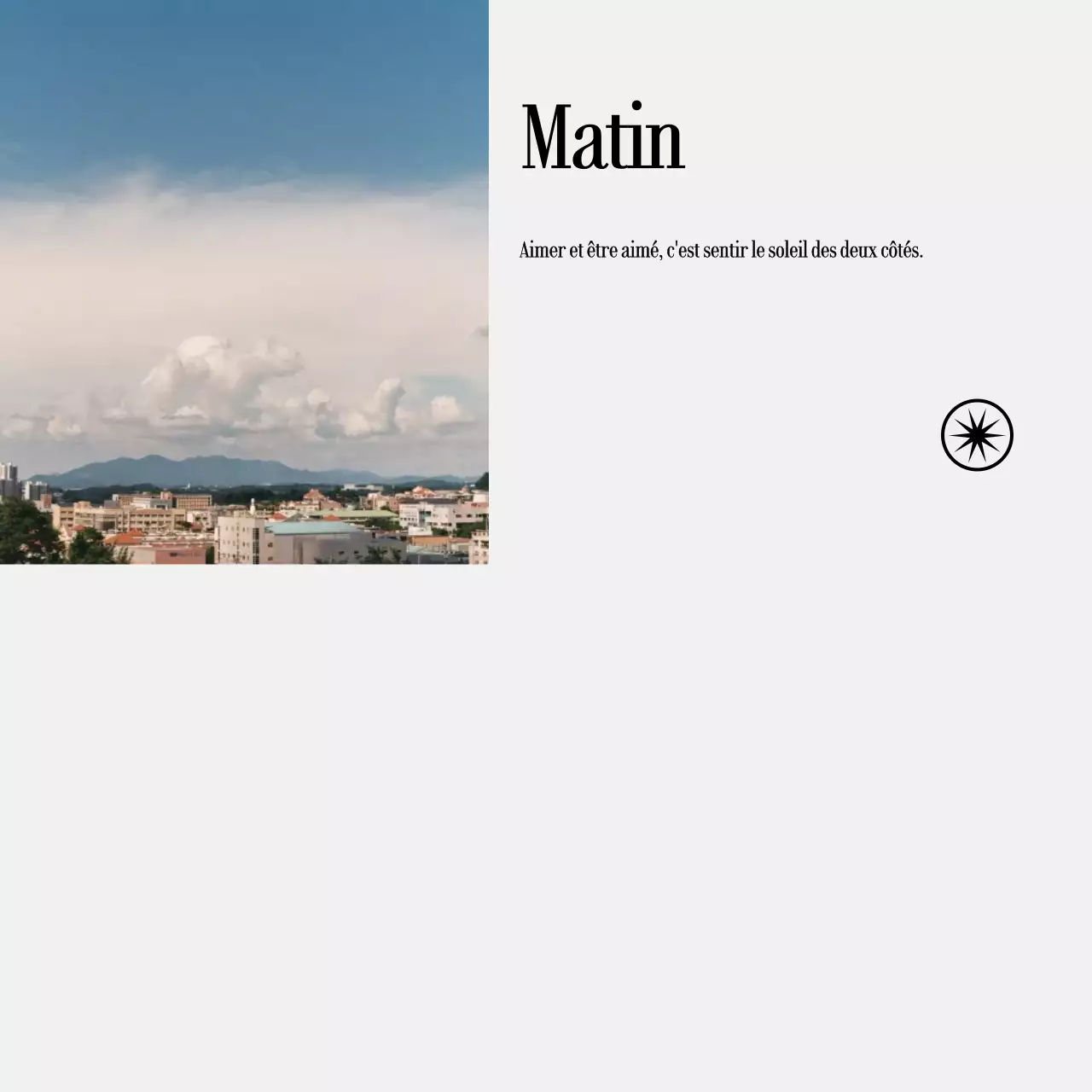 Notes manuscrites avec photos de paysages et texte émotionnel