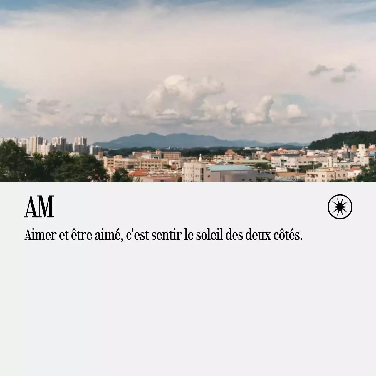 Notes manuscrites avec photos de paysages et texte émotionnel