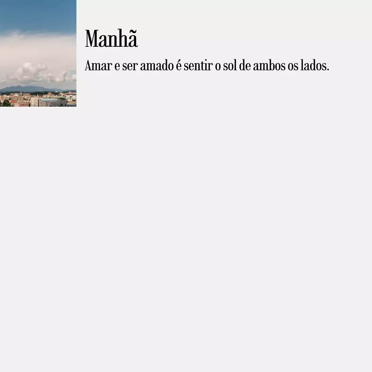 Notas escritas à mão com fotografias de paisagens e texto emotivo