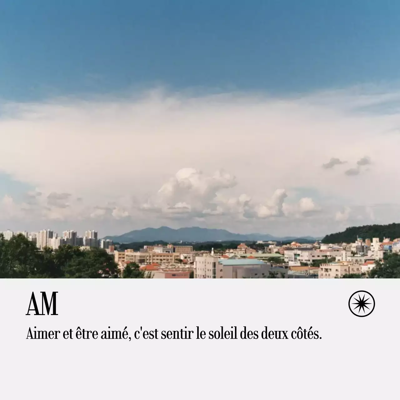 Notes manuscrites avec photos de paysages et texte émotionnel