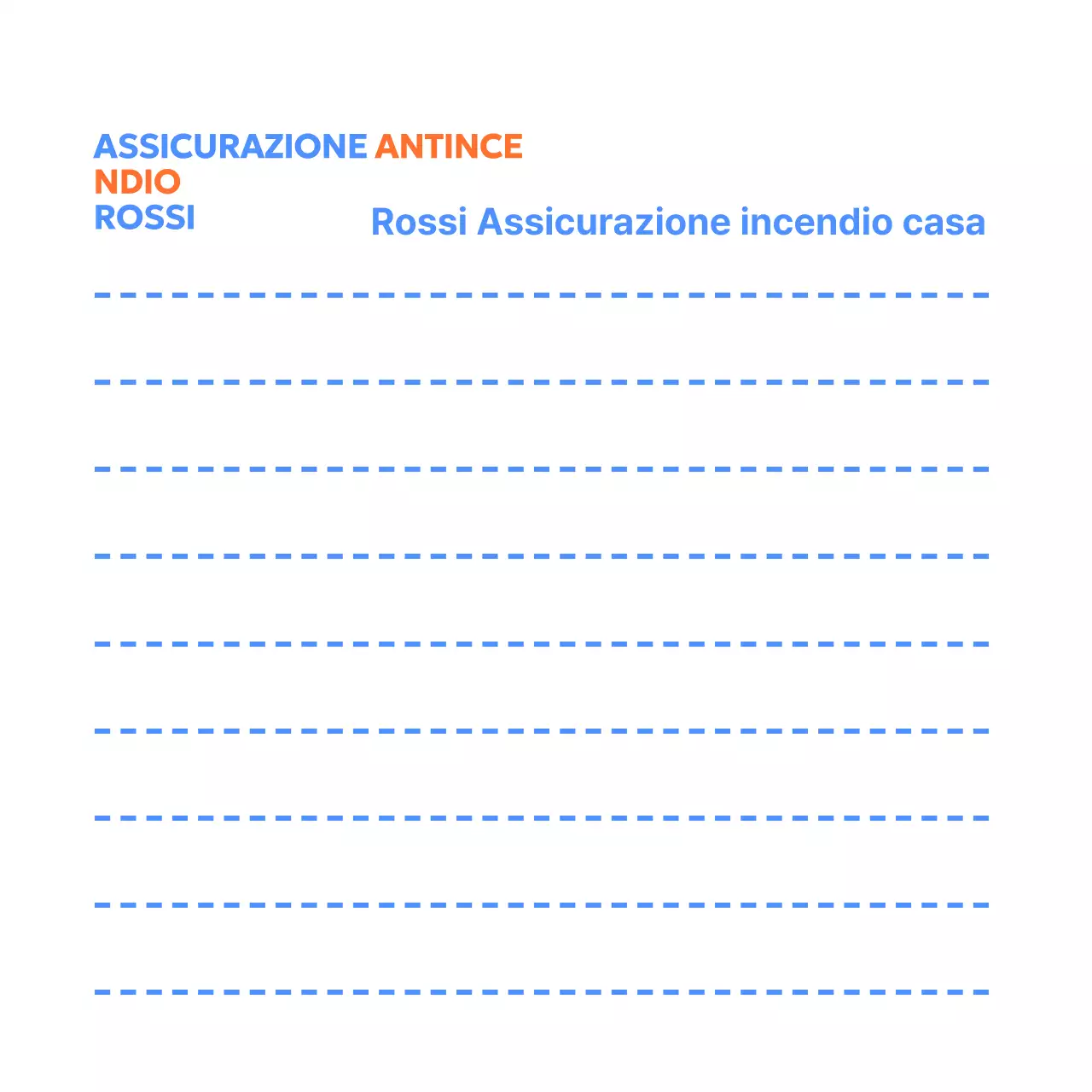Blocco note della compagnia assicurativa con icone semplici