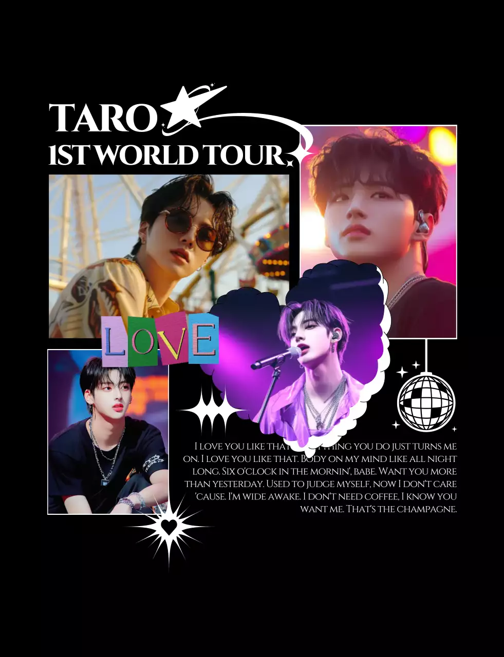 黒 カラフル ポップ ティシャツ アイドル グッズ