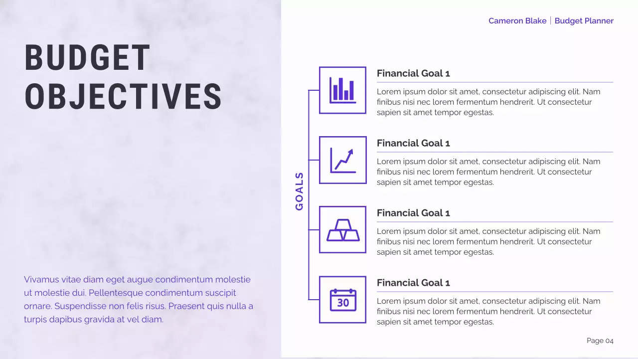 White Professional Finance Planner Presentation