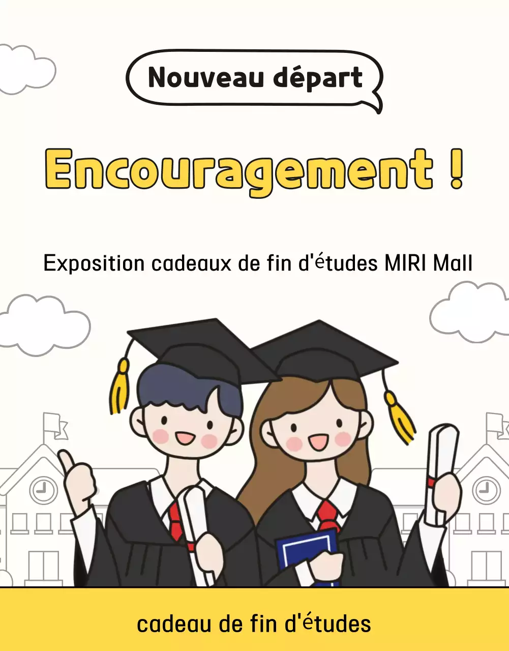 Exposition de remise de diplômes jaune et mignon