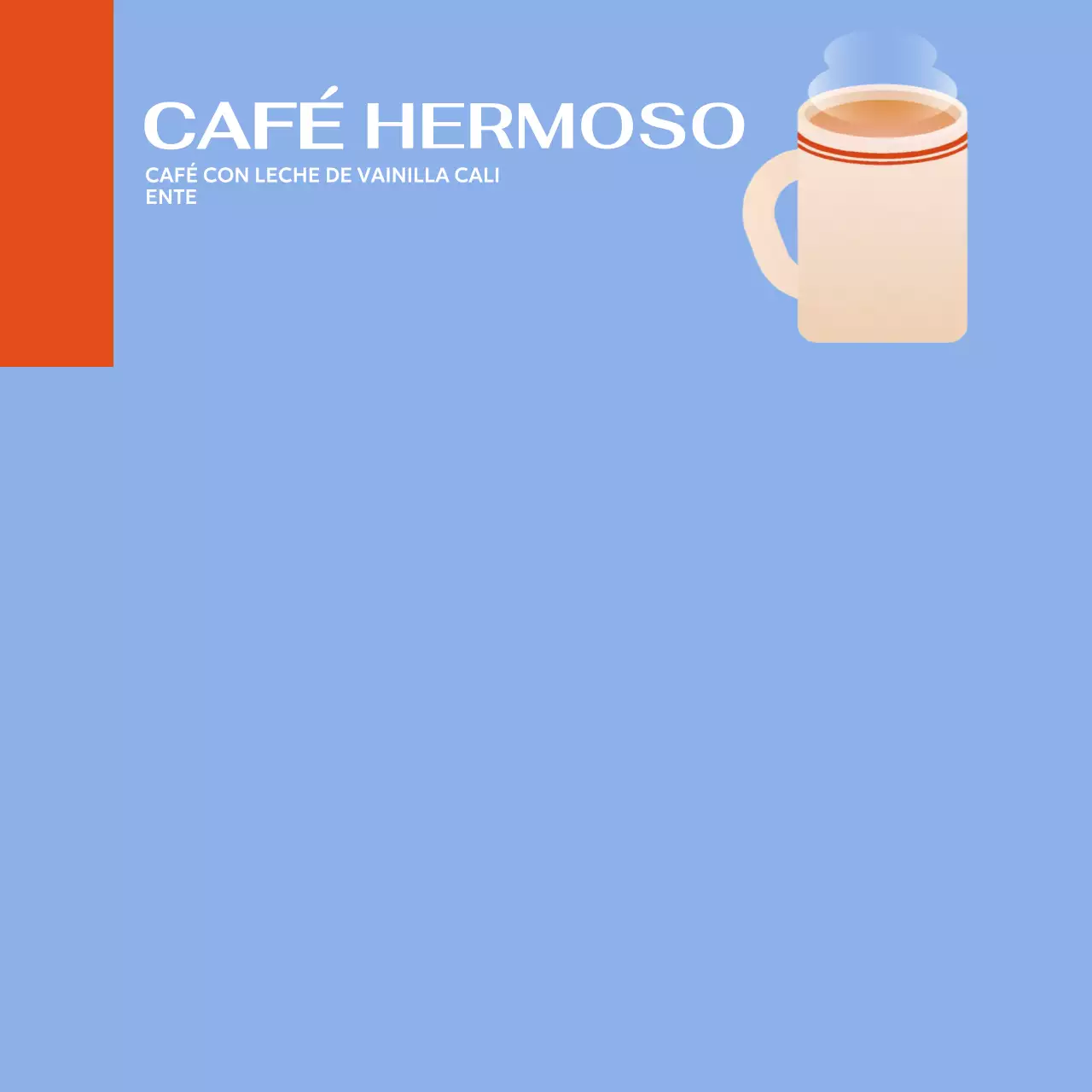 Sencillo bloc de notas de cafetería con ilustración de bebida caliente