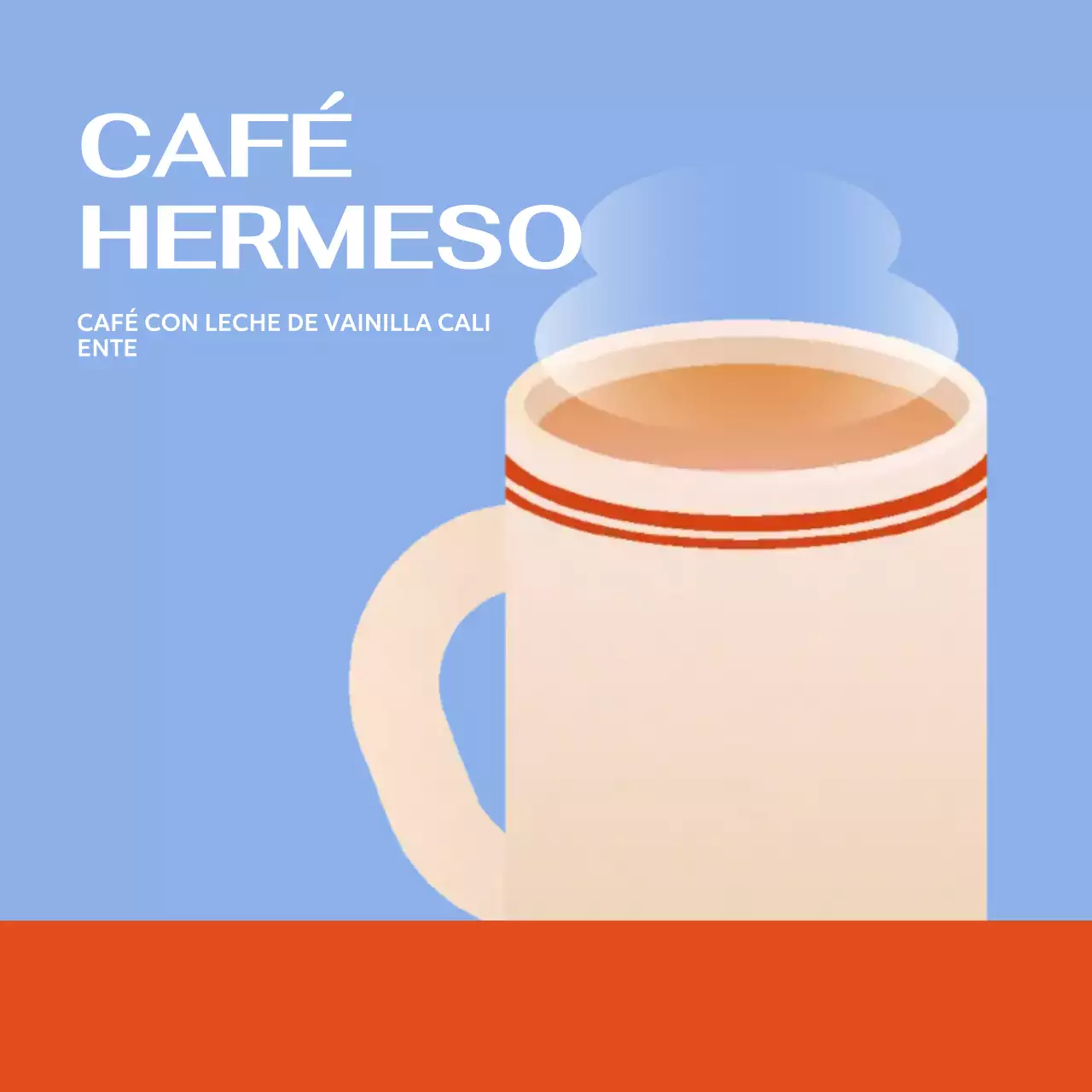 Sencillo bloc de notas de cafetería con ilustración de bebida caliente