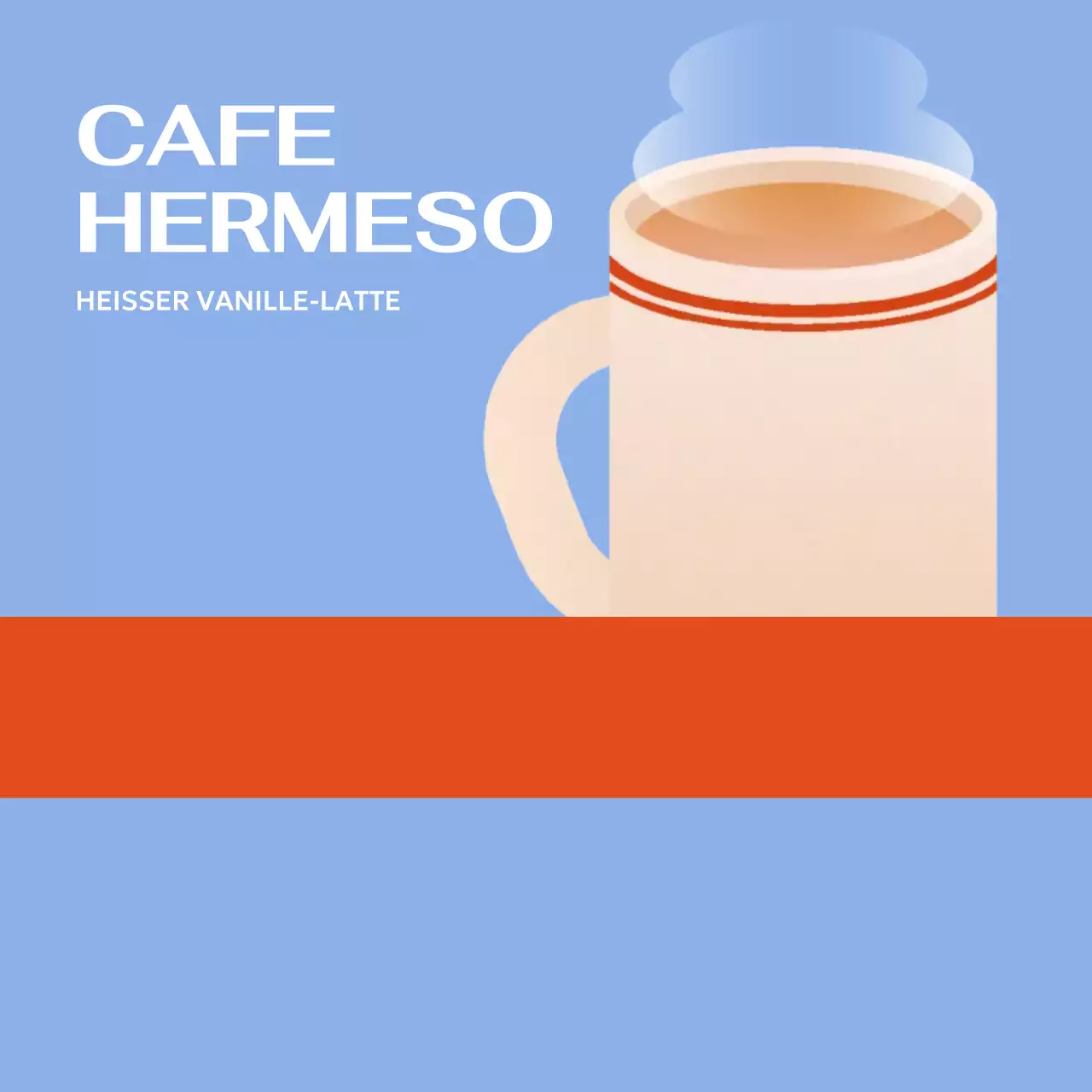 Einfache Cafe Notizblock Briefpapier mit heißem Getränk Illustration