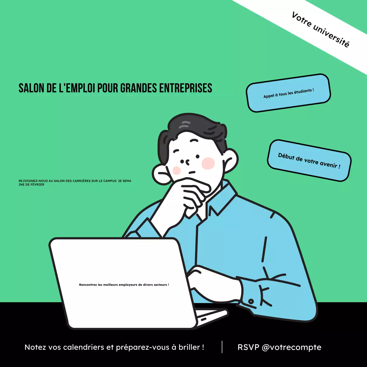 invitation à la carrière moderne menthe