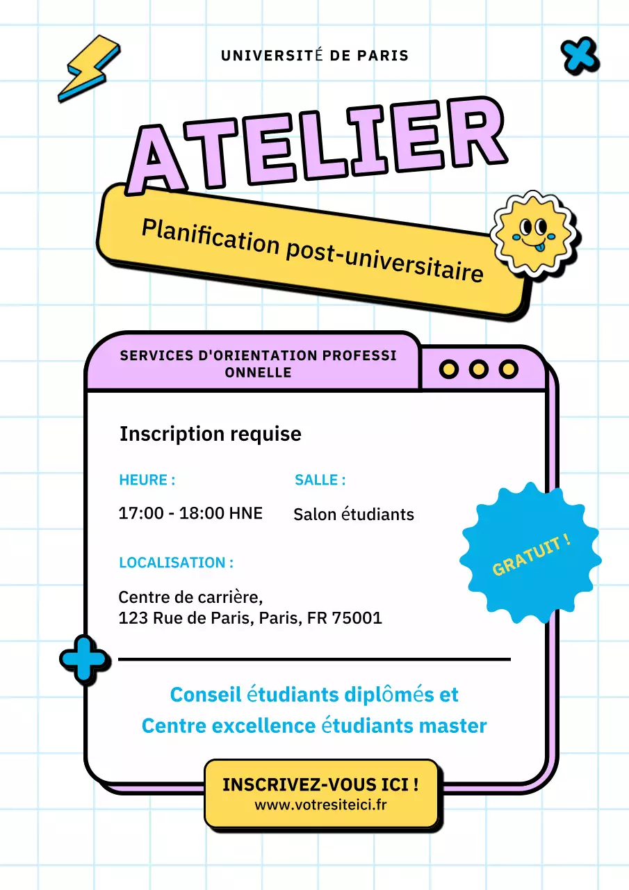 Planification moderne et colorée de la vie après l'université