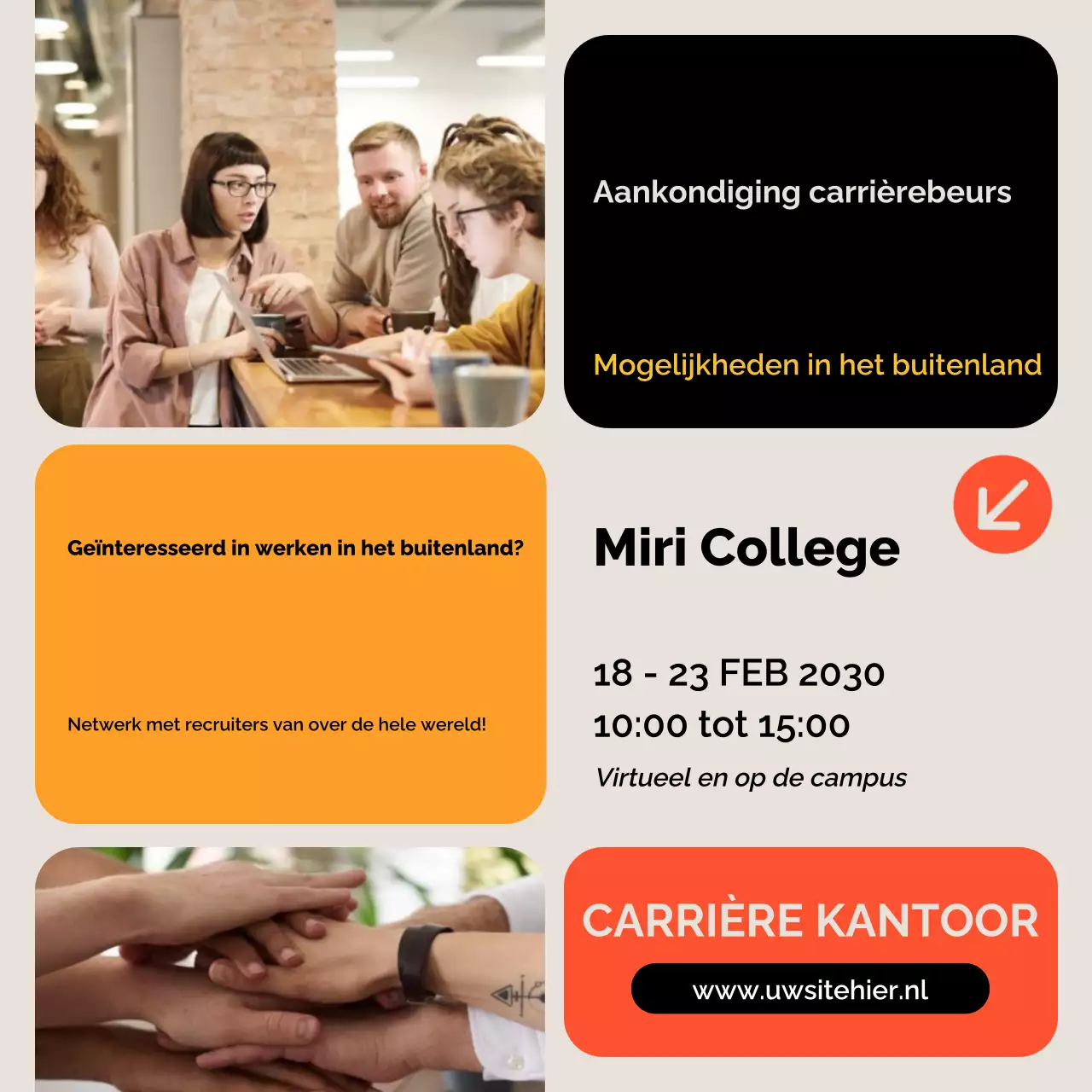 beige moderne carrière aankondiging