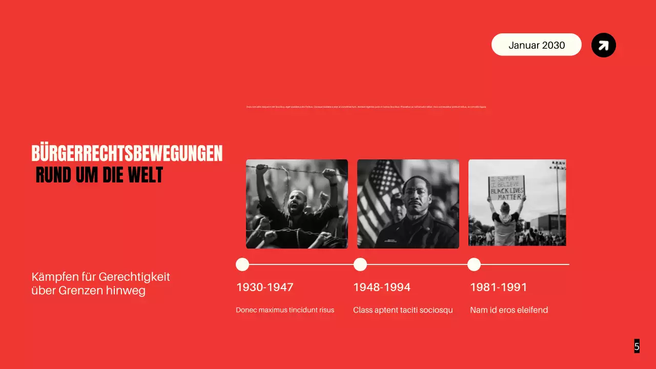 Präsentation der modernen schwarzen Bürgerbewegungen