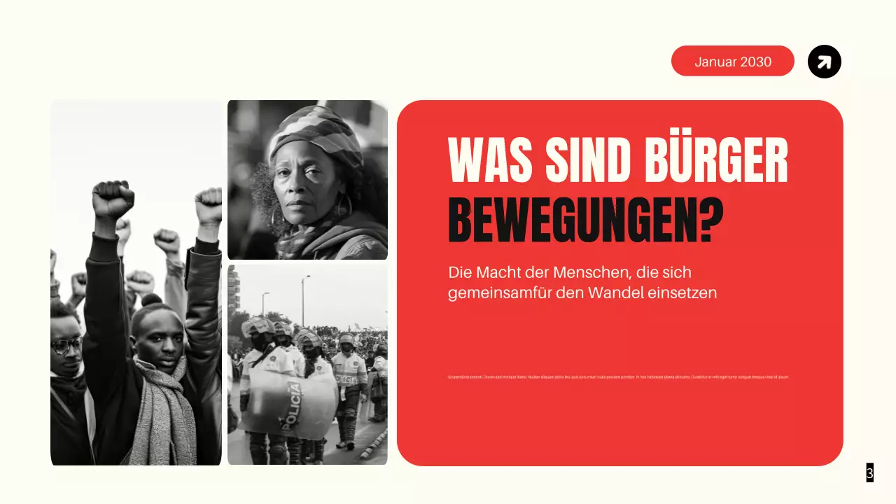 Präsentation der modernen schwarzen Bürgerbewegungen