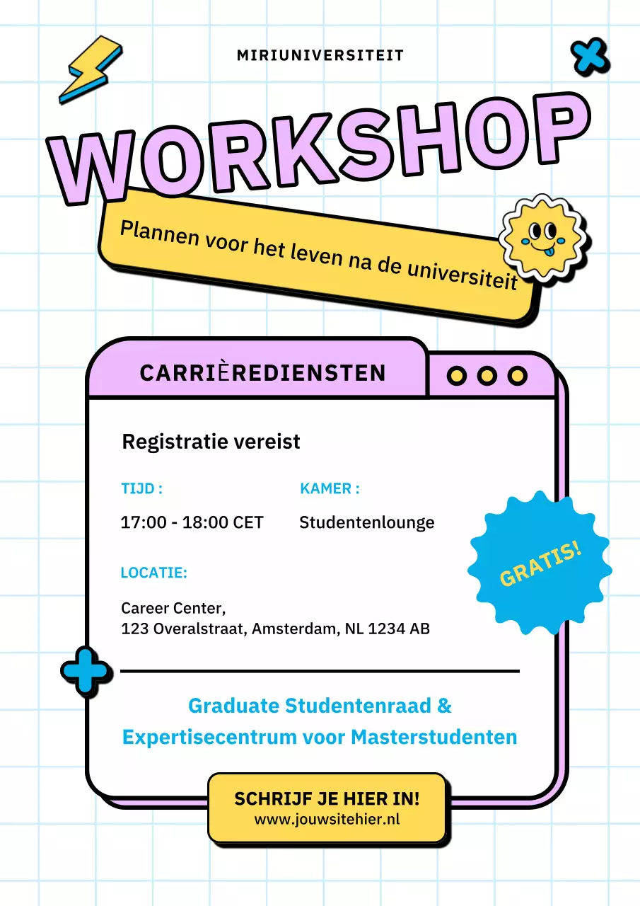 Kleurrijke moderne planning voor het leven na de universiteit