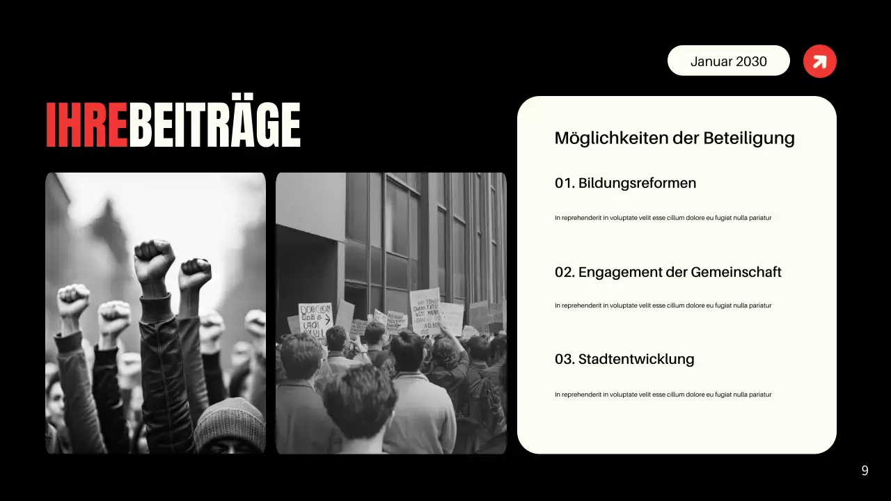 Präsentation der modernen schwarzen Bürgerbewegungen