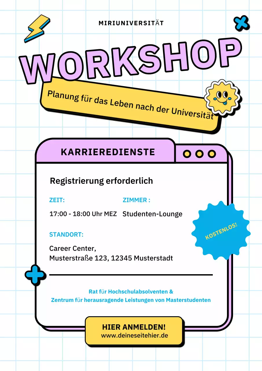 Bunte, moderne Planung für das Leben nach der Universität