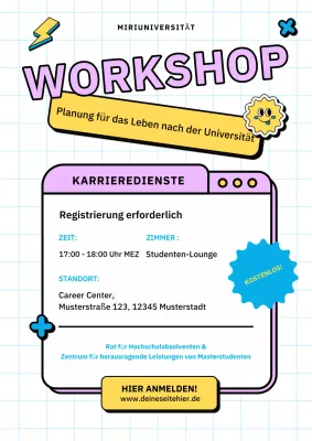 Bunte, moderne Planung für das Leben nach der Universität