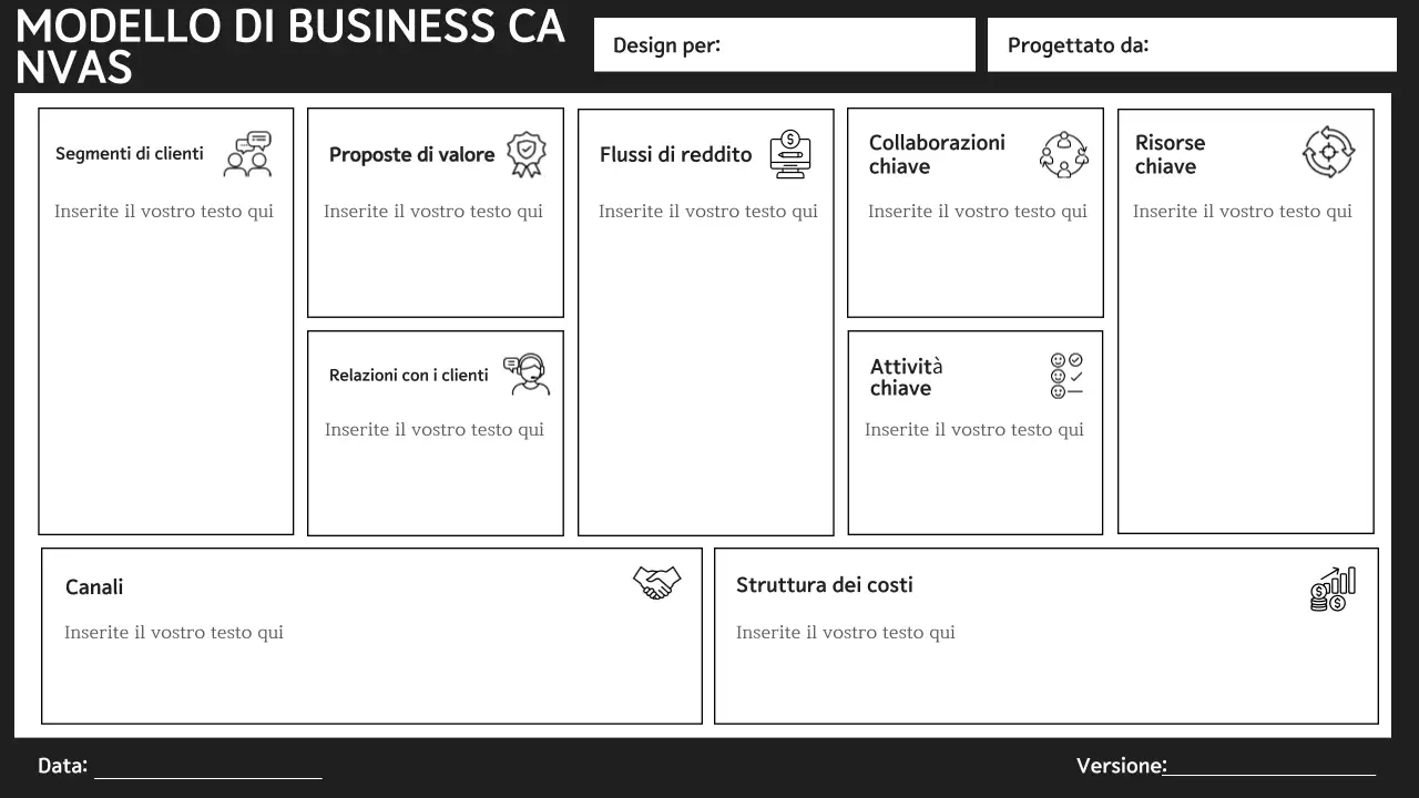 modello di business minimale nero