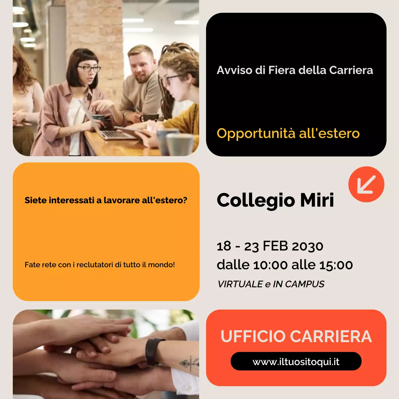 annuncio di carriera moderno beige