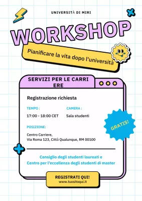 Pianificazione moderna e colorata della vita dopo l'università