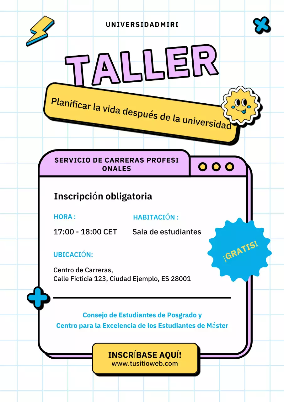 Planificación moderna y colorida para la vida después de la universidad