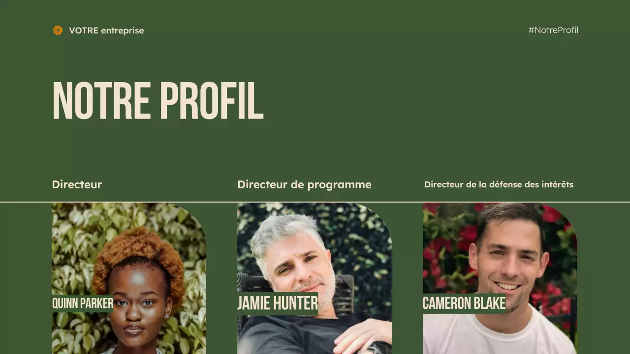 présentation verte et moderne des organisations à but non lucratif