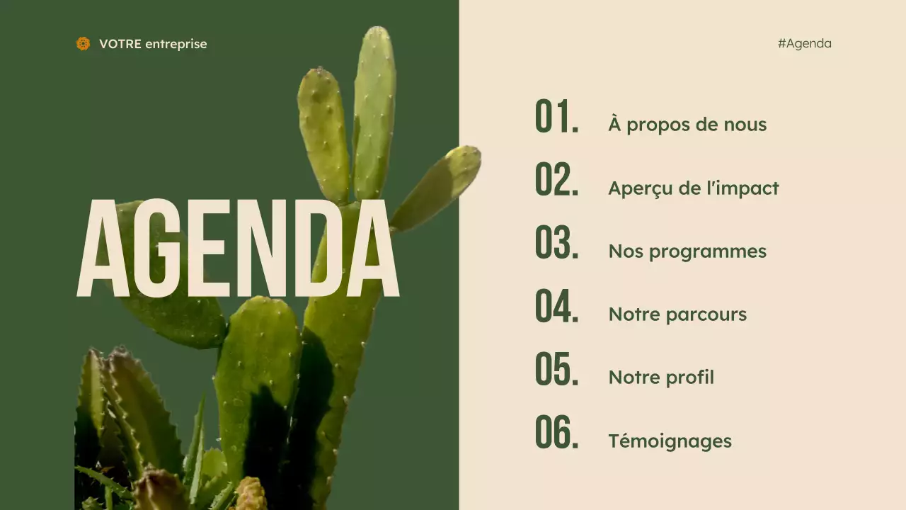 présentation verte et moderne des organisations à but non lucratif