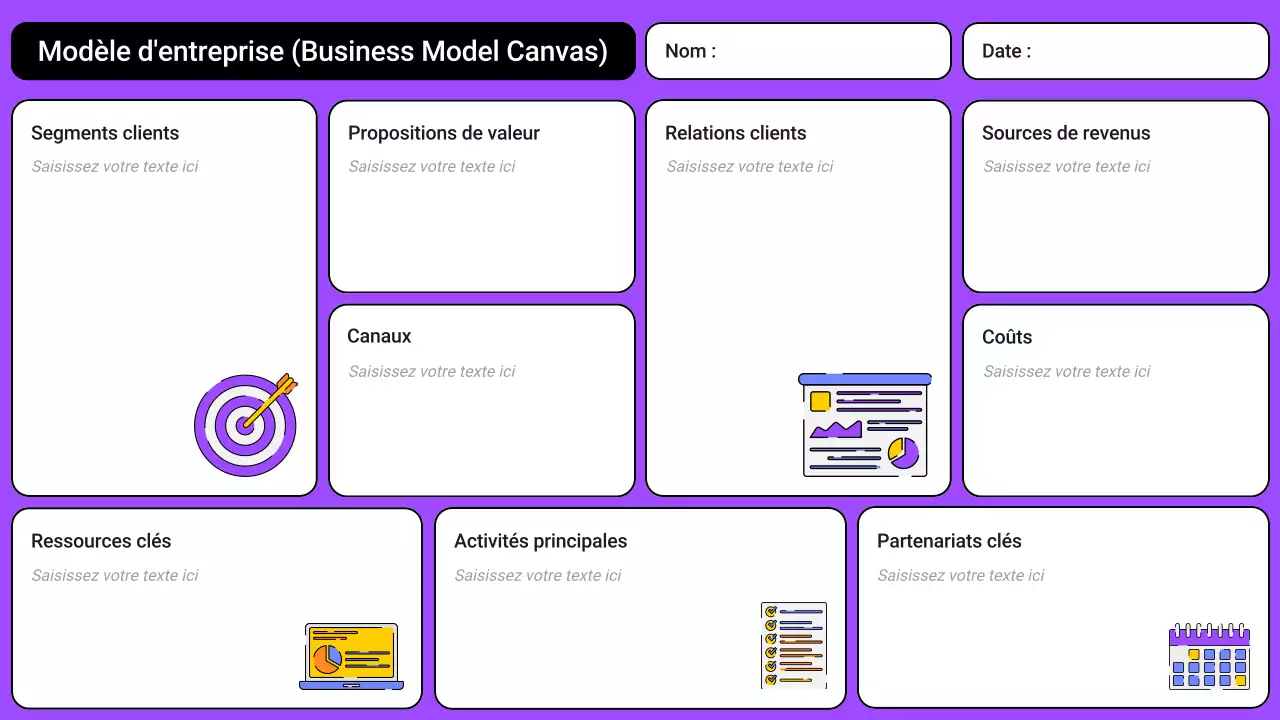 modèle de plan d'affaires moderne violet