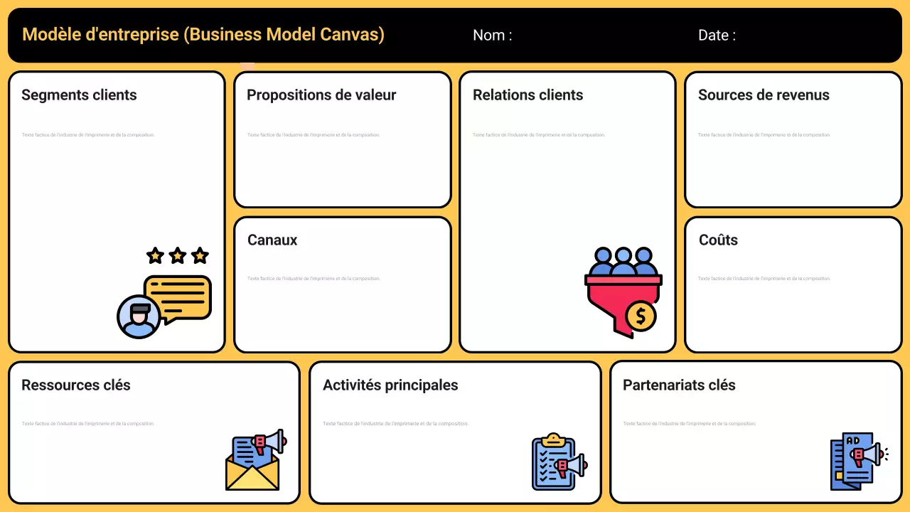 plan d'affaires moderne jaune