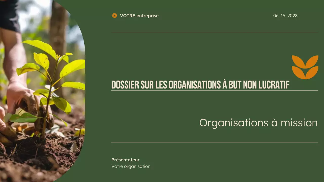 présentation verte et moderne des organisations à but non lucratif