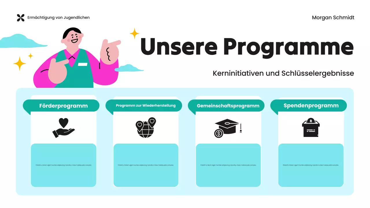 Präsentation der grünen und violetten NRO "Youth Empowerment