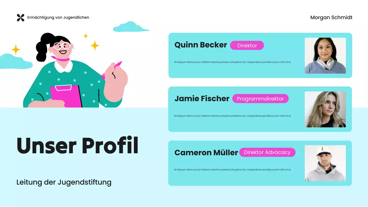 Präsentation der grünen und violetten NRO "Youth Empowerment