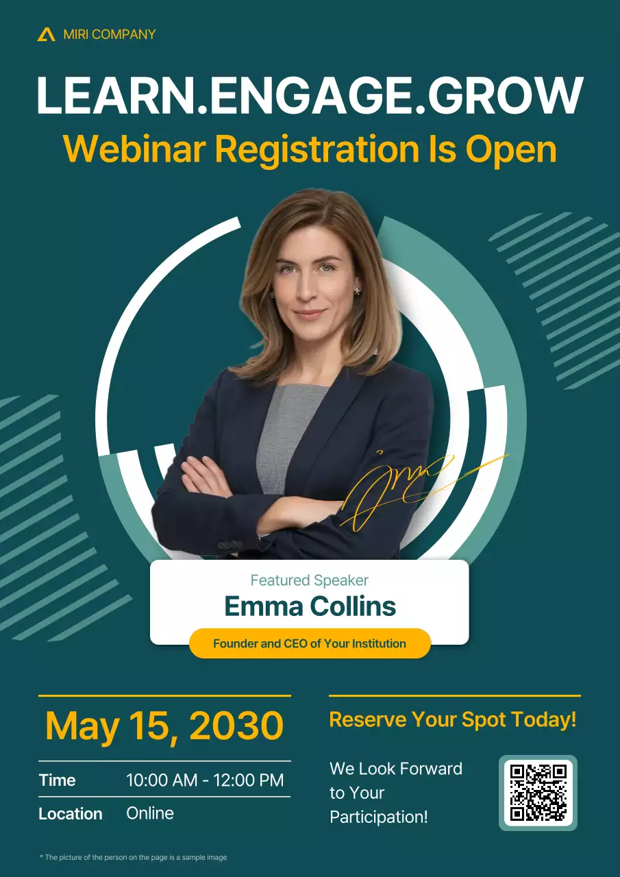 Green Yellow Modern Leadership Webinar Registration Poster