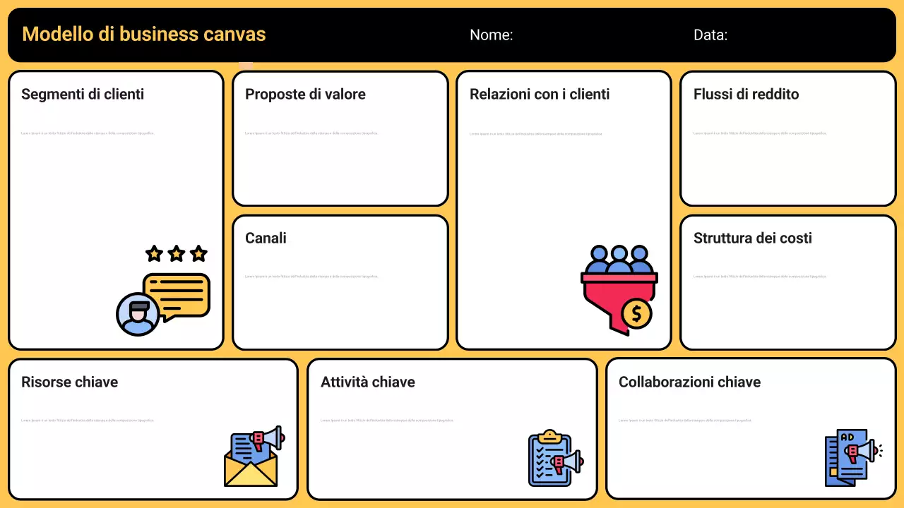 piano aziendale giallo moderno