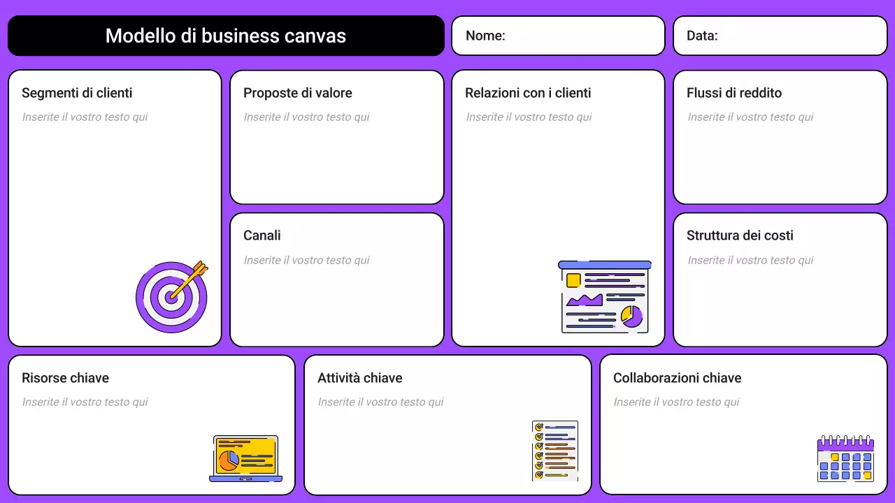 modello di business plan moderno viola