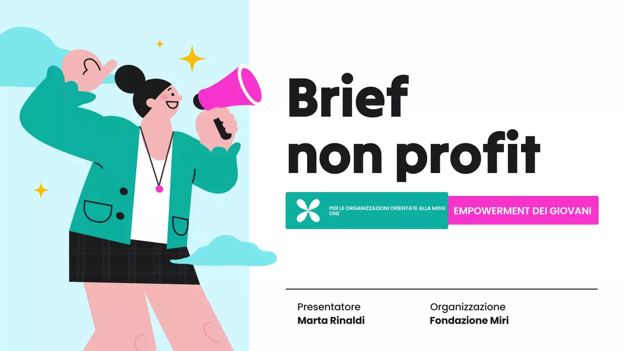 Presentazione dell'ONG per l'empowerment giovanile verde e viola