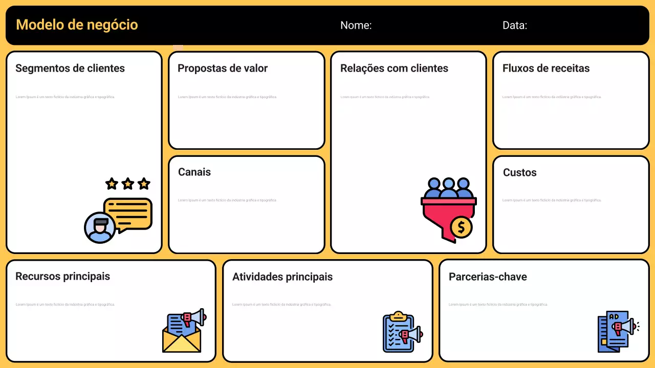 plano de negócios moderno amarelo
