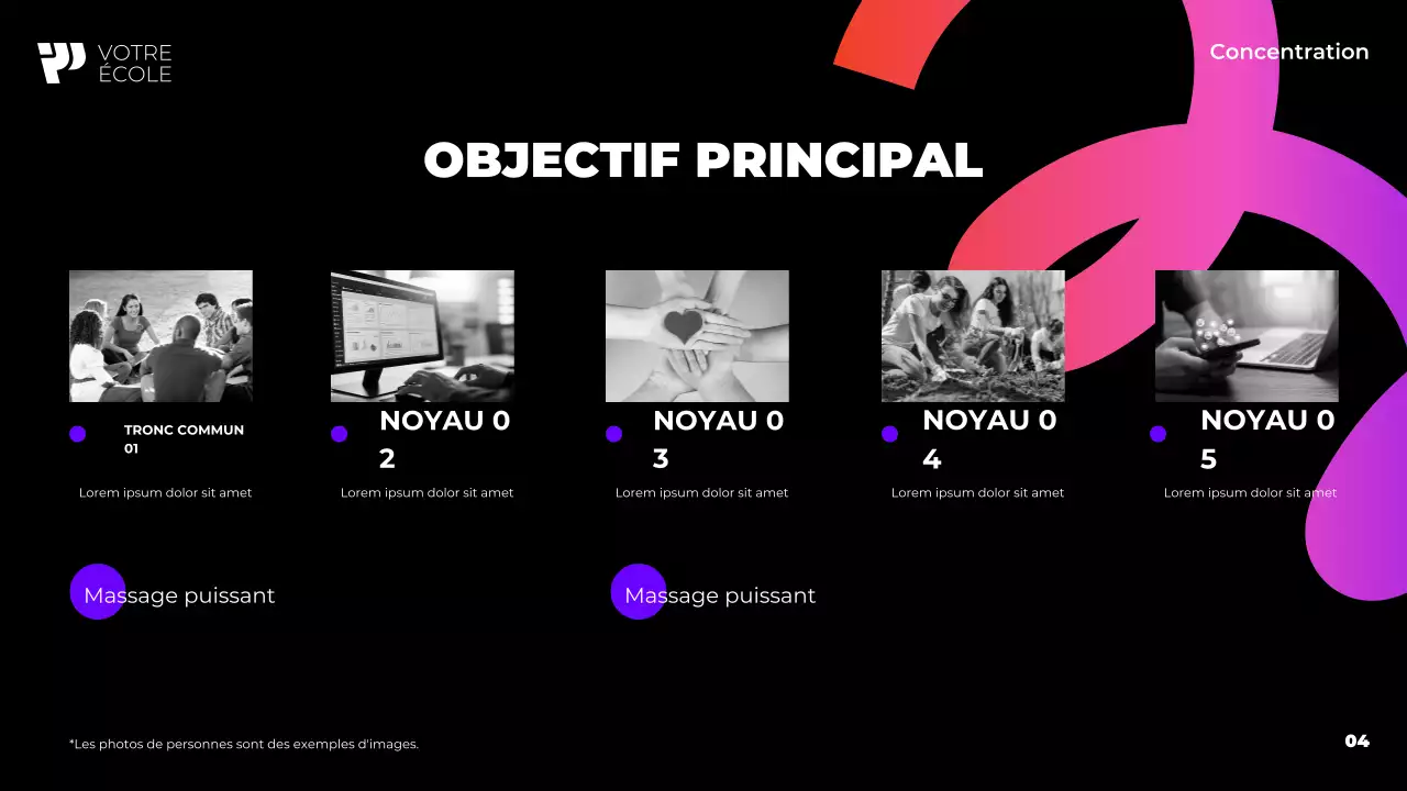 purple cours académique moderne