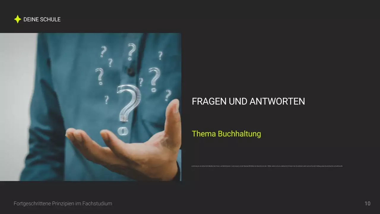 Graue moderne akademische Präsentation