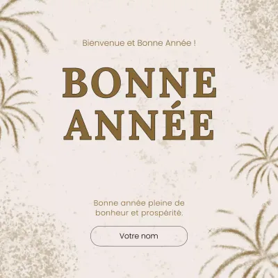 Beige Elegant New Year Greetings Card Instagram Post