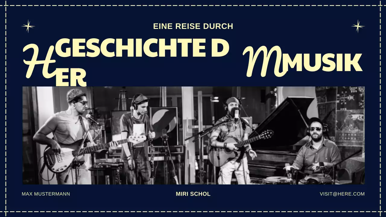 Navy Retro Musikgeschichte Präsentation