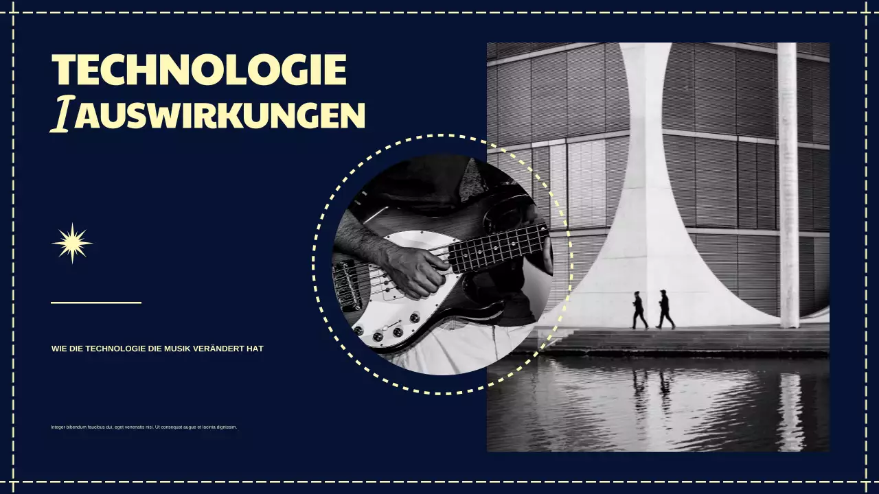 Navy Retro Musikgeschichte Präsentation