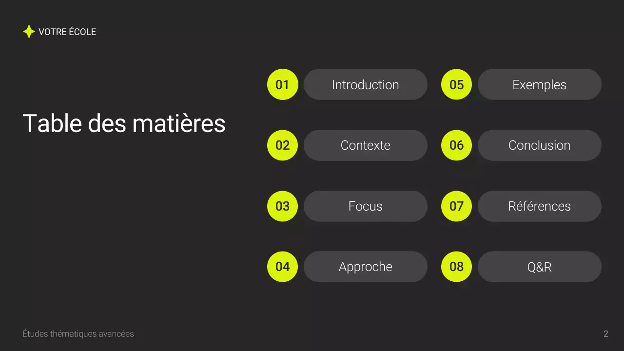 Présentation académique moderne et grise