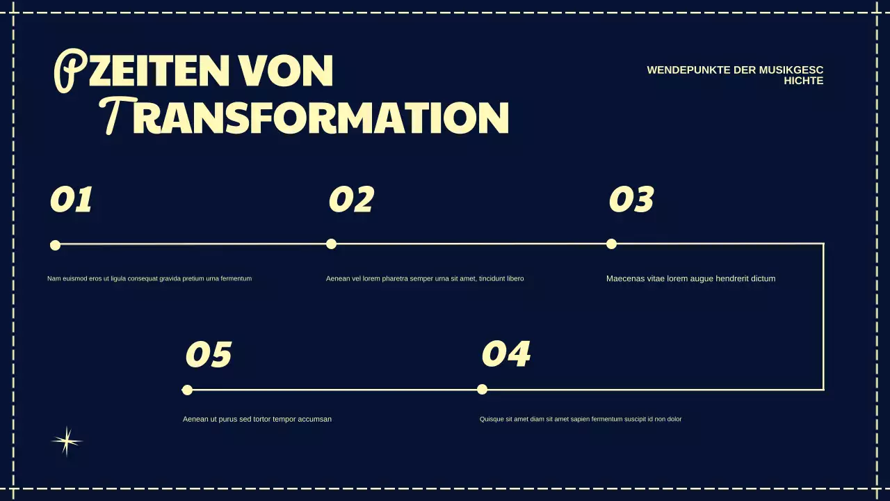 Navy Retro Musikgeschichte Präsentation