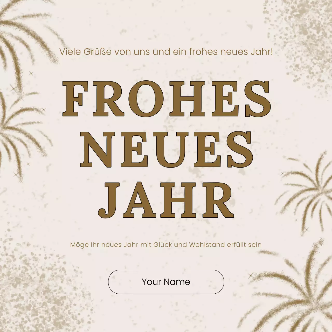 Beige Elegante Neujahrsgrußkarte Instagram Post