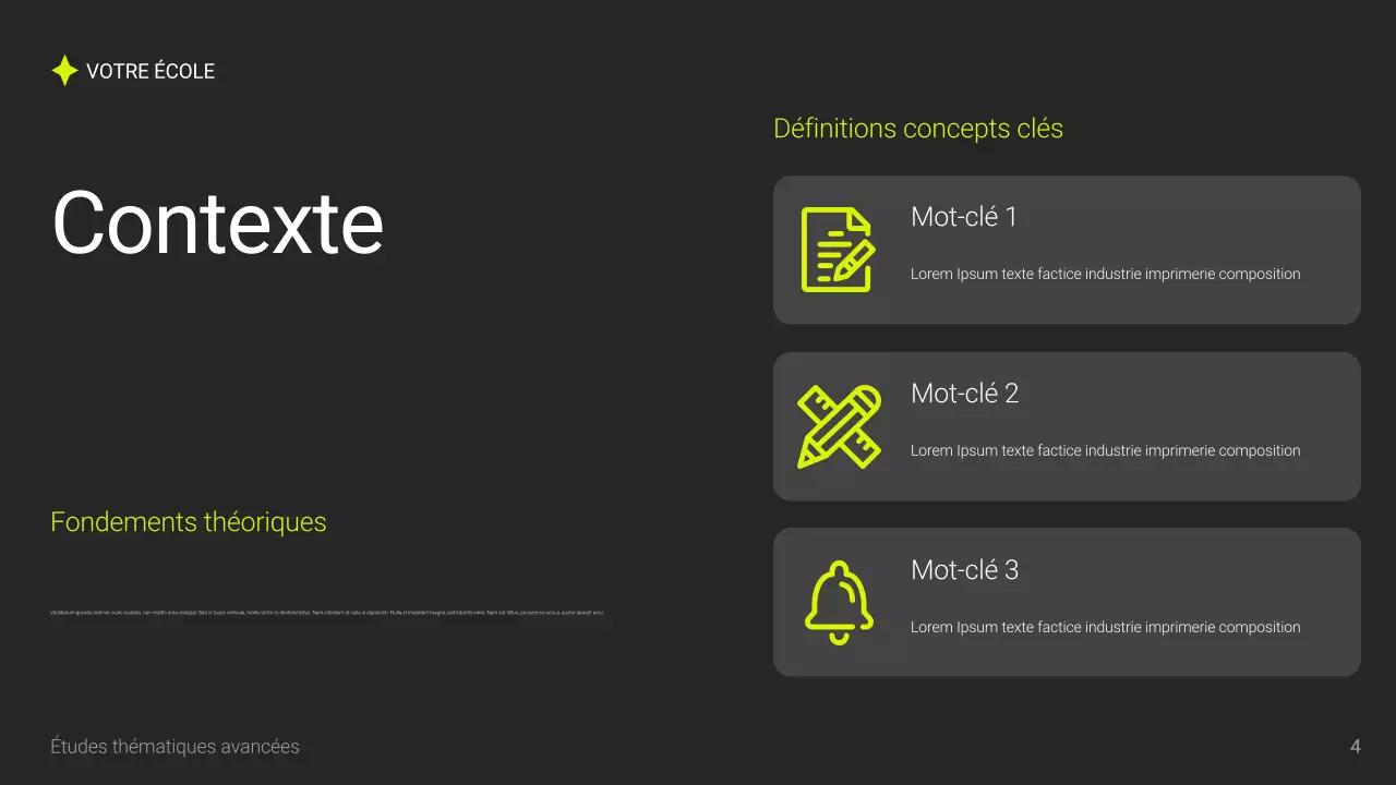 Présentation académique moderne et grise