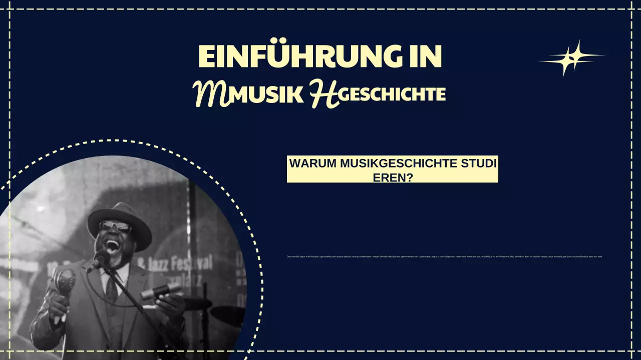 Navy Retro Musikgeschichte Präsentation