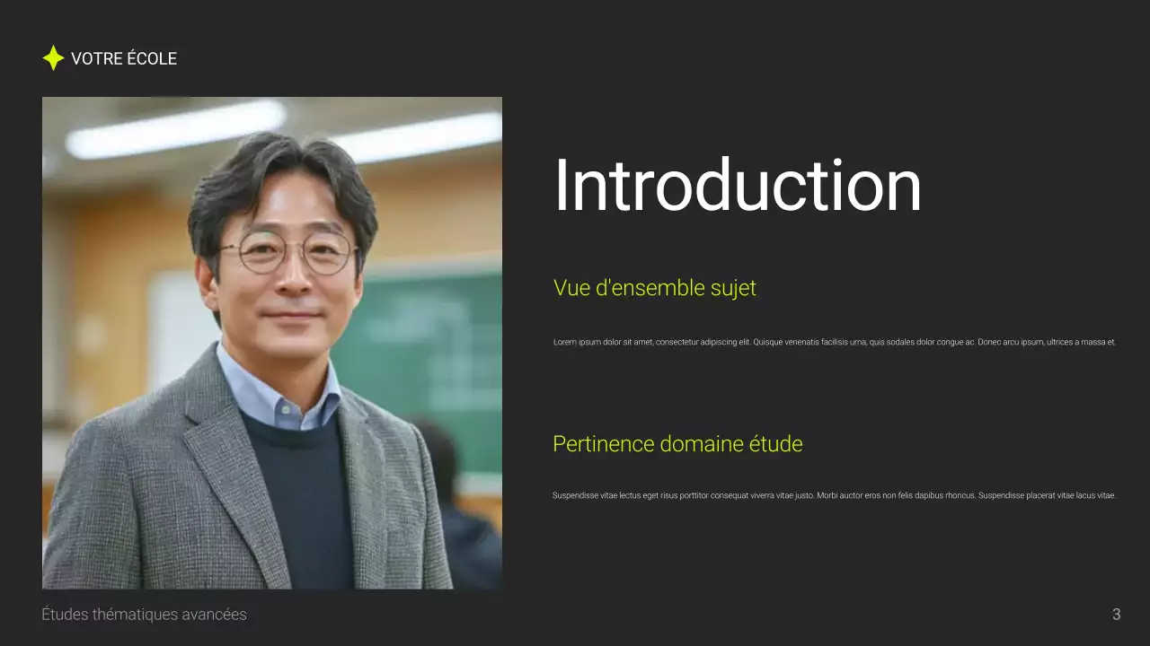 Présentation académique moderne et grise