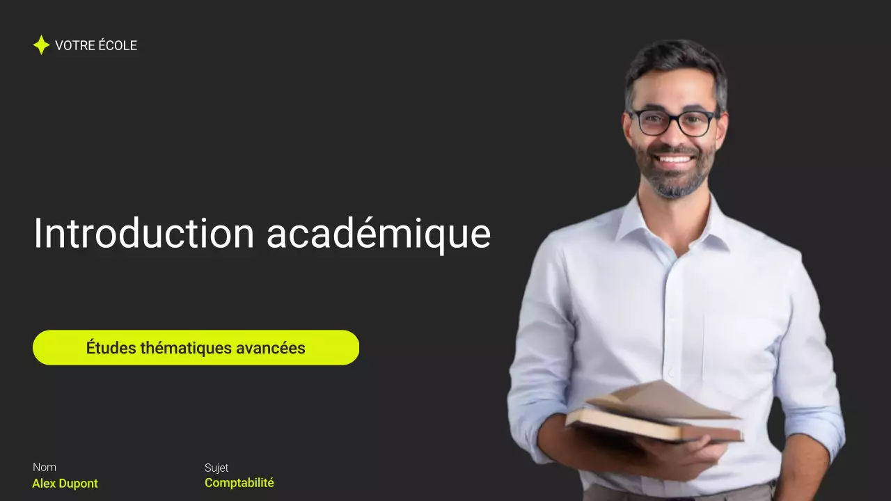 Présentation académique moderne et grise