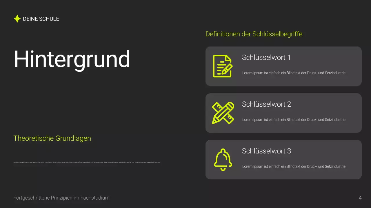 Graue moderne akademische Präsentation